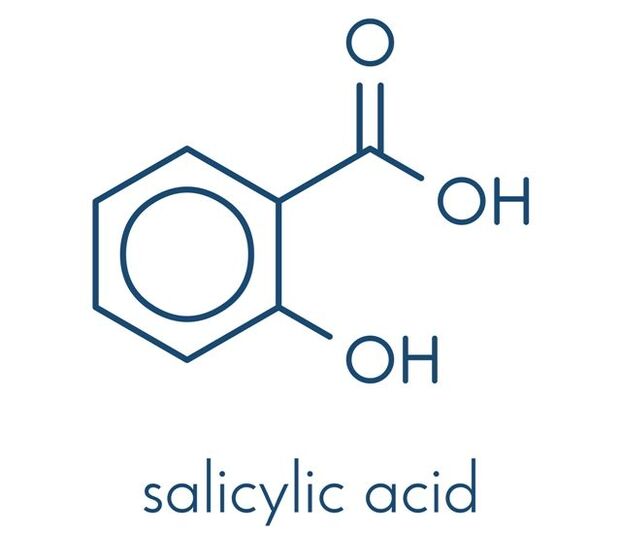 Formula structurală a acidului salicilic